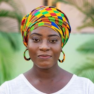 Matching Africa Kente Wrap & Small Earrings - K2